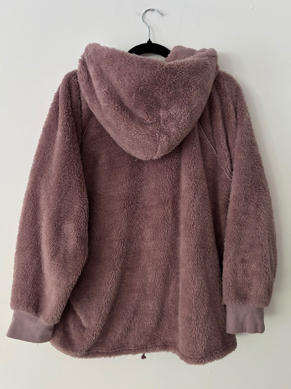 Rebellious One Women's Plus 3X Mauve Pink Sherpa Teddy Full Zip Hooded Jacket - Picture 2 of 6